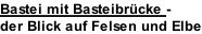 Bastei mit Basteibrücke -  der Blick auf Felsen und Elbe